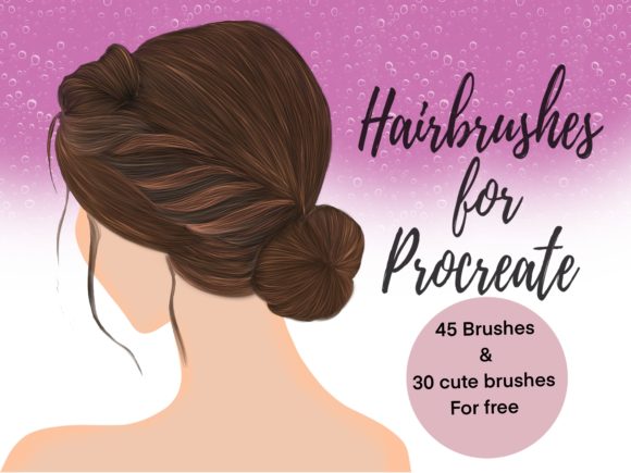 45 Hair & 30 Cute Procreate Brushes