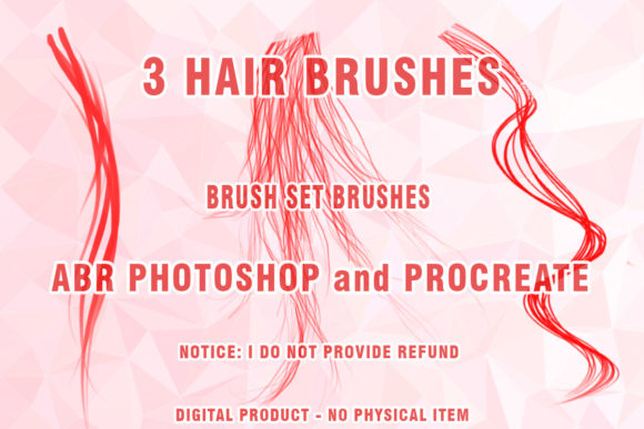 Hair Brushes Procreate and Photoshop 24