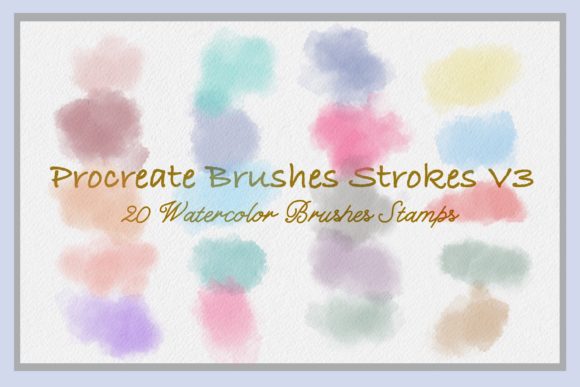 Procreate Brushes Strokes V3: Elevating Digital Art with 20 Watercolor Stamps