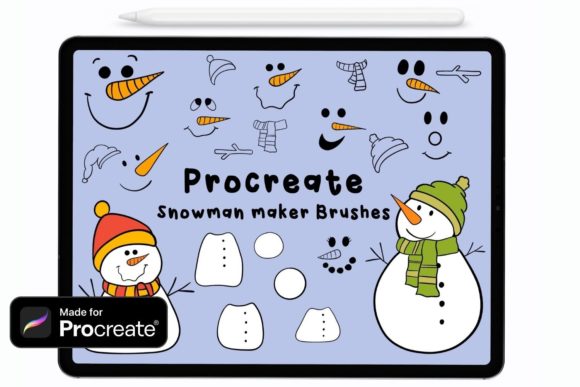 Snowman Maker Brushes for Procreate